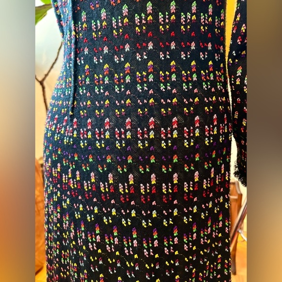 60s/70s Rainbow Boucle Knit Dress - Picture 6 of 8